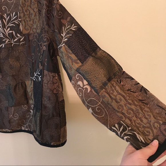 VTG Textured Floral Quilted Kimono blazer, embroidered - Picture 3 of 11